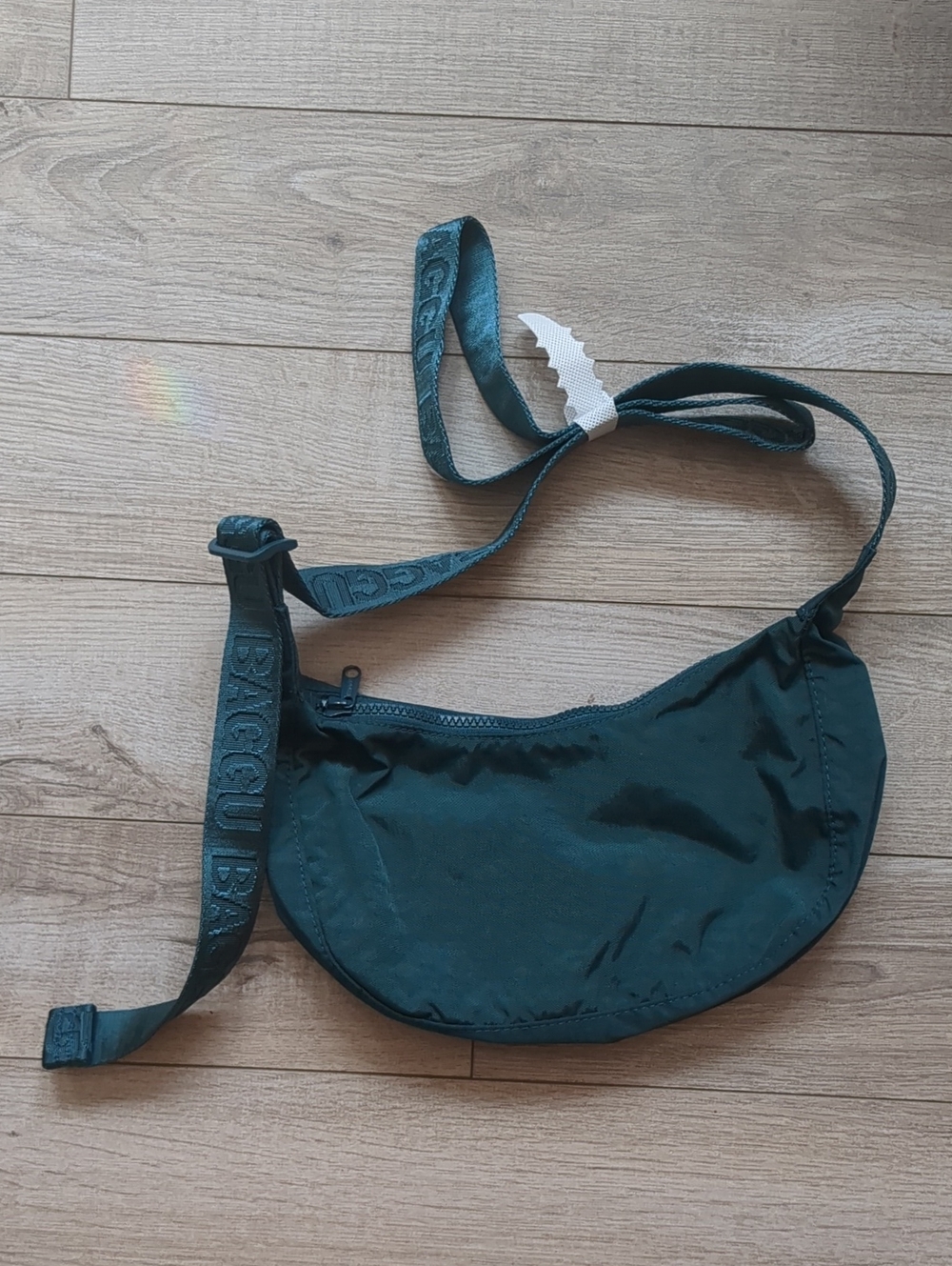 NWT BAGGU Dark Teal Small Crescent Crossbody